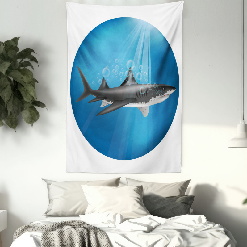 Shark Underwater Hunter Tapestry