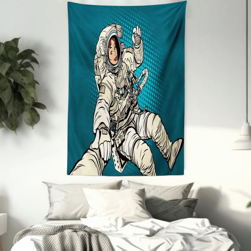 Astronaut Love in Space Tapestry