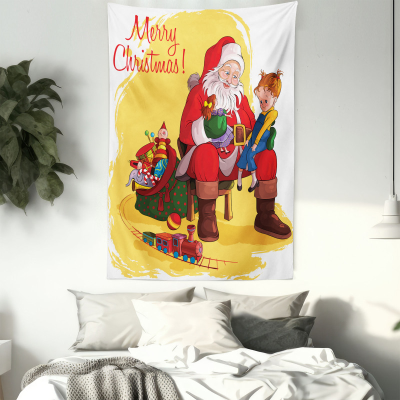 Kid and Santa Gifts Tapestry