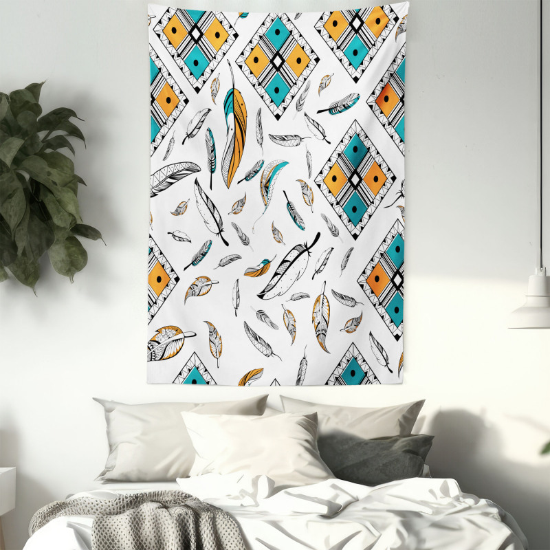 Tribal Bohemian Feather Tapestry