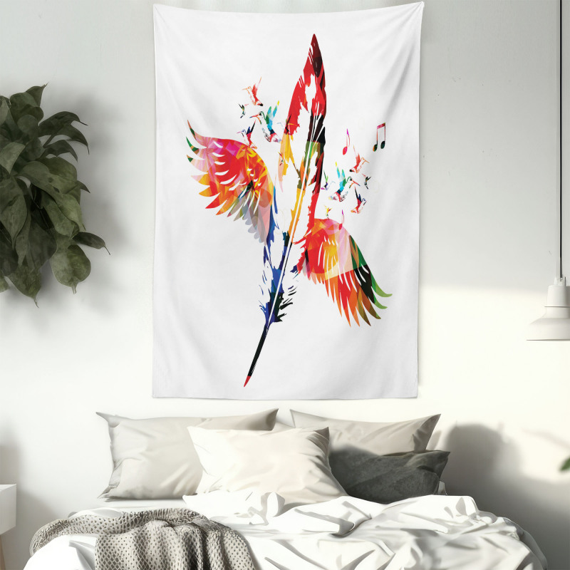 Feather with Wings Birds Tapestry