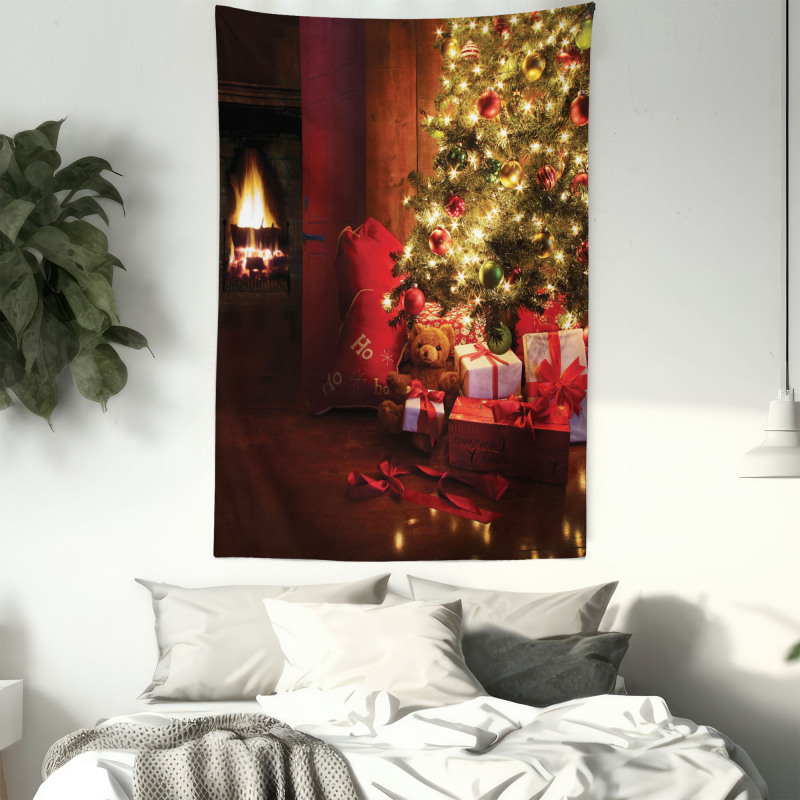 New Year Xmas Trees Tapestry