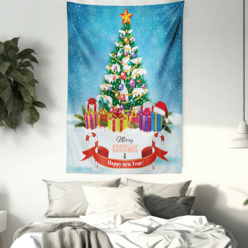New Year Theme Boxes Tapestry