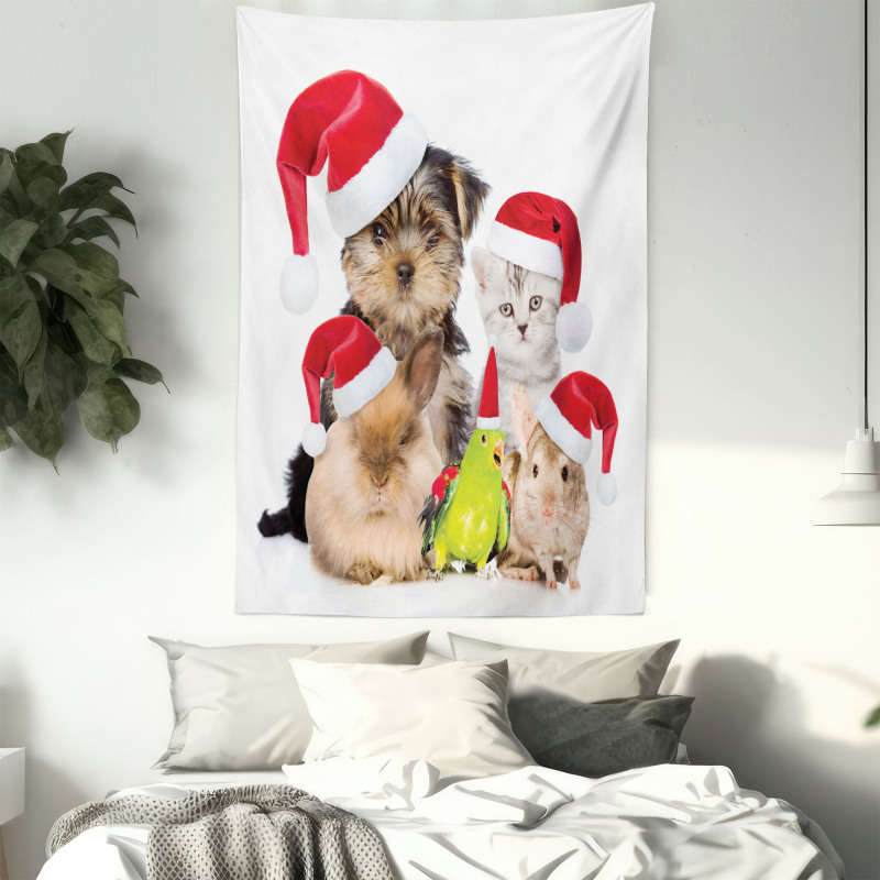 Christmas Theme Pets Tapestry