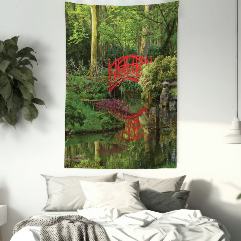 Chinese Bridge in a Forest Tapestry