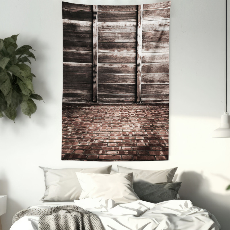 Brick Floor Wooden Wall Tapestry