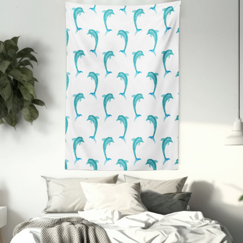 Jumping Dolphin Mammals Tapestry