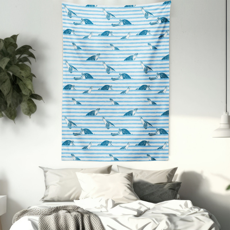 Turtle Blue Aquatic Tapestry
