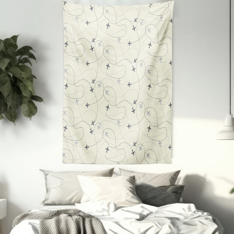 Airline Map Flight Trip Tapestry