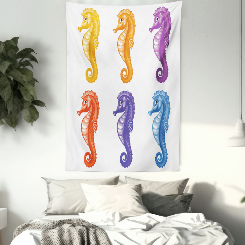 Happy Baby Seahorses Art Tapestry