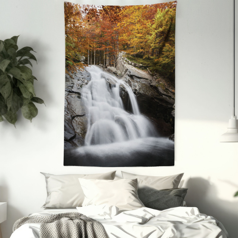 Fall Trees with Lake Tapestry