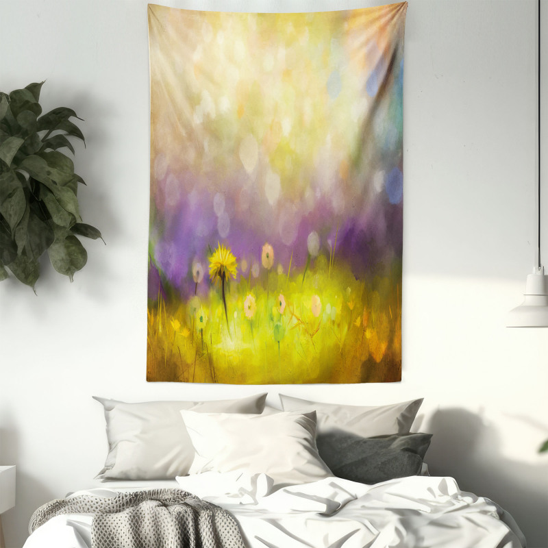 Yellow Dandelion Field Tapestry