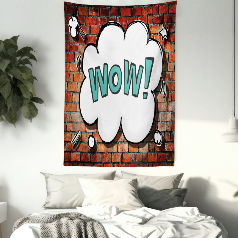Words Cracked Brick Wall Tapestry