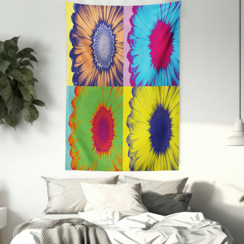 Daisy Flower Collage Tapestry