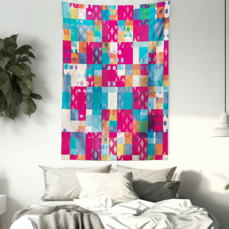 Vibrant Color Dots Tapestry