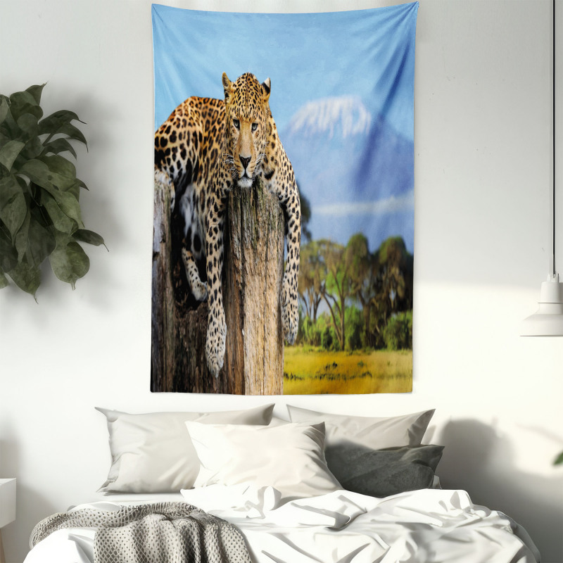 Leopard on a Tree Tapestry