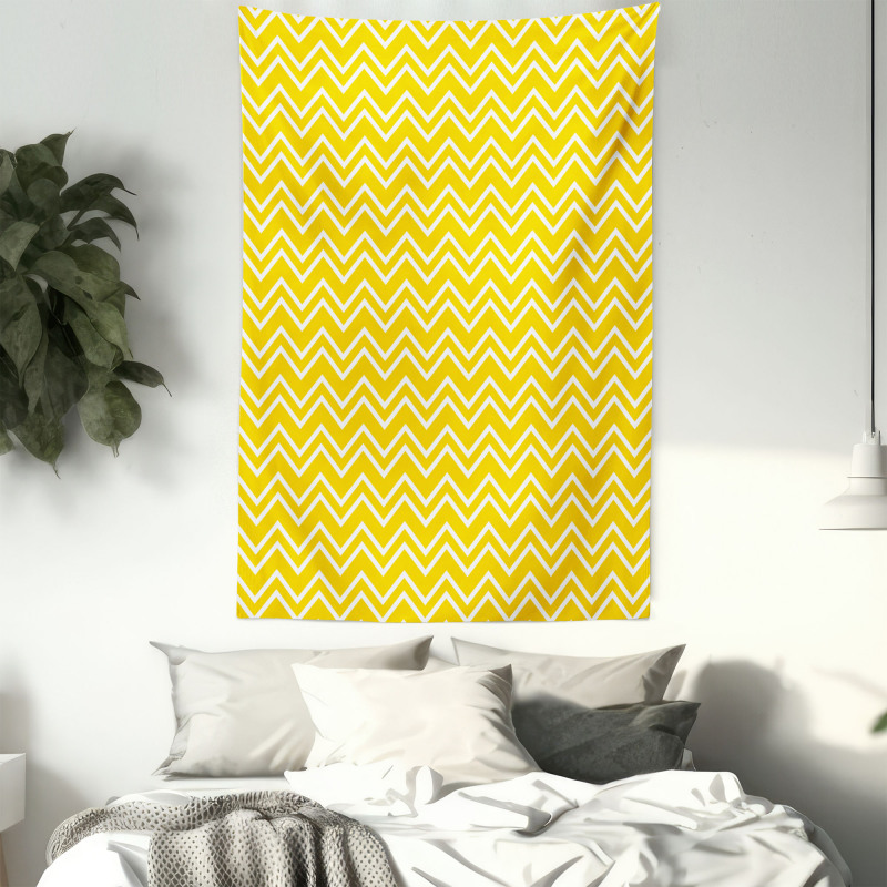 Chevron Pattern Yellow Tapestry
