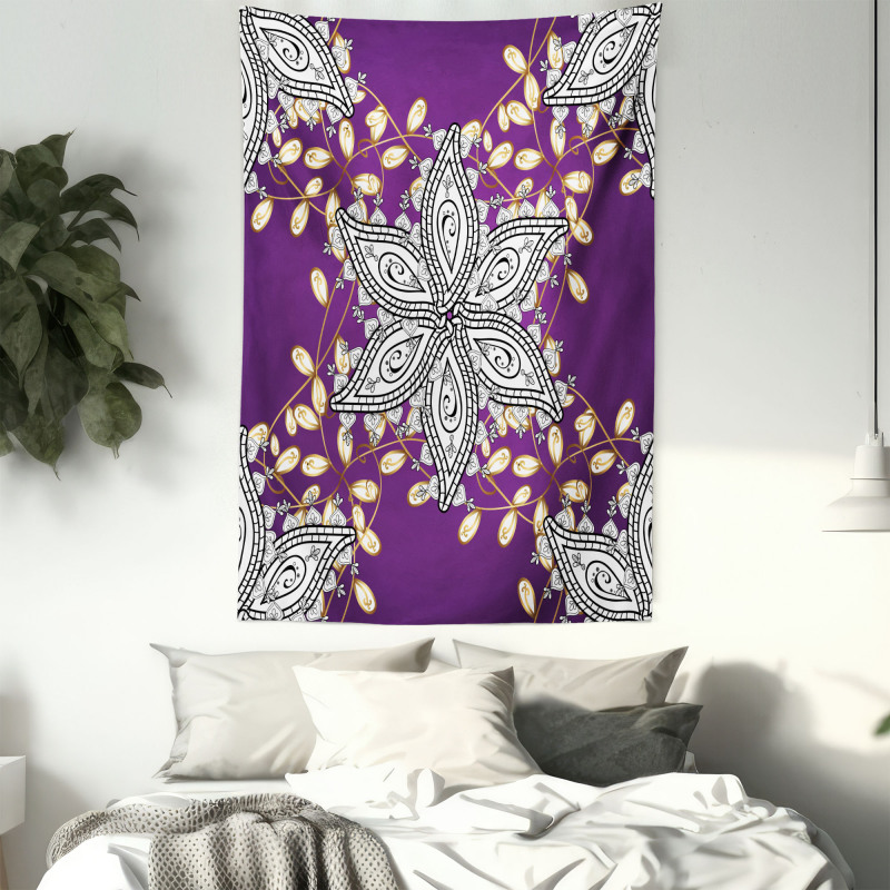 Vintage Floral Petals Tapestry