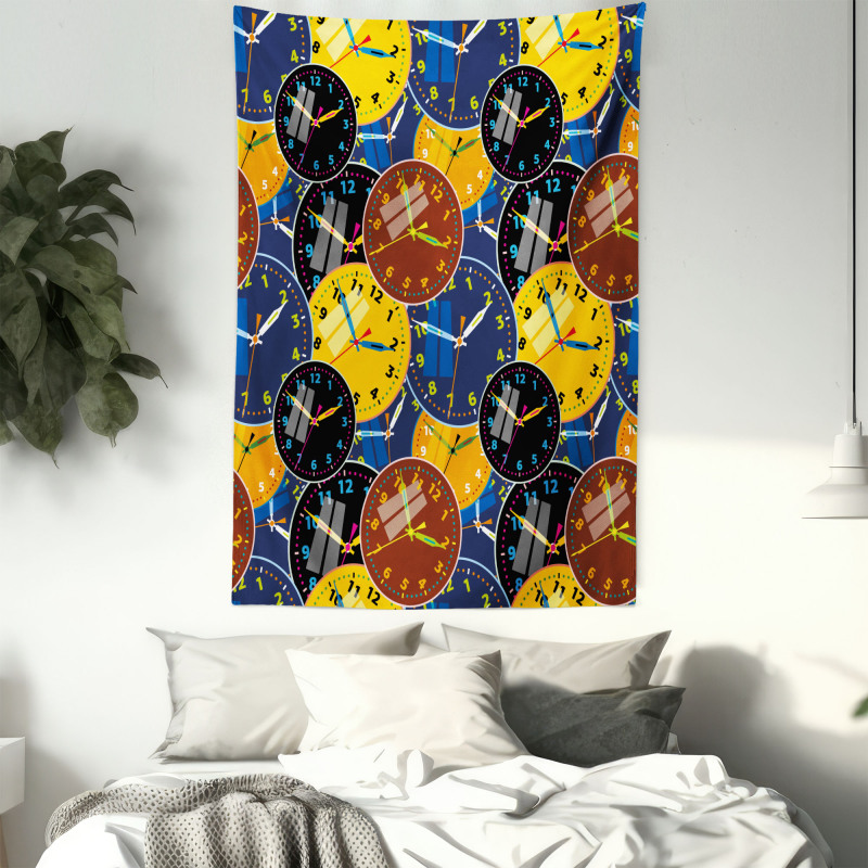 Clock Faces Pattern Tapestry