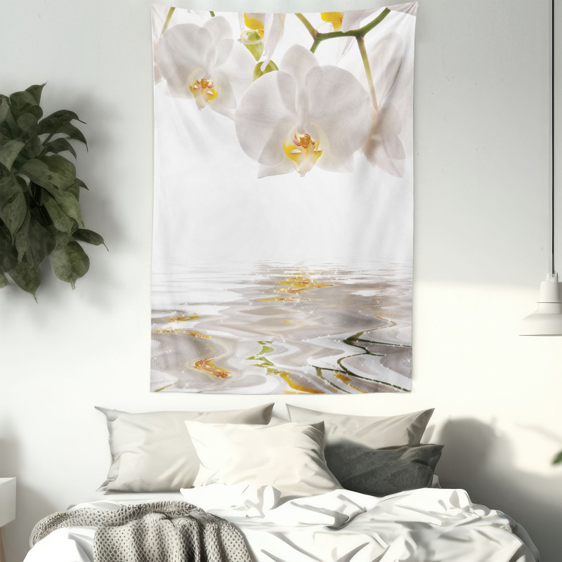 Orchids on Rippling Water Tapestry