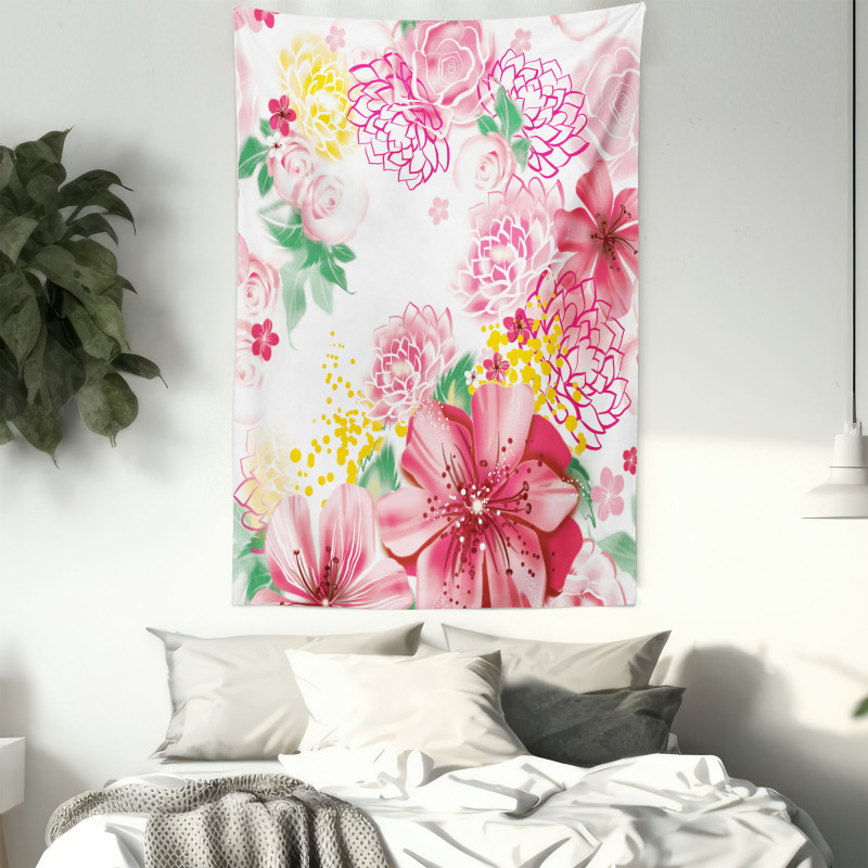 Flowers and Dots Tapestry