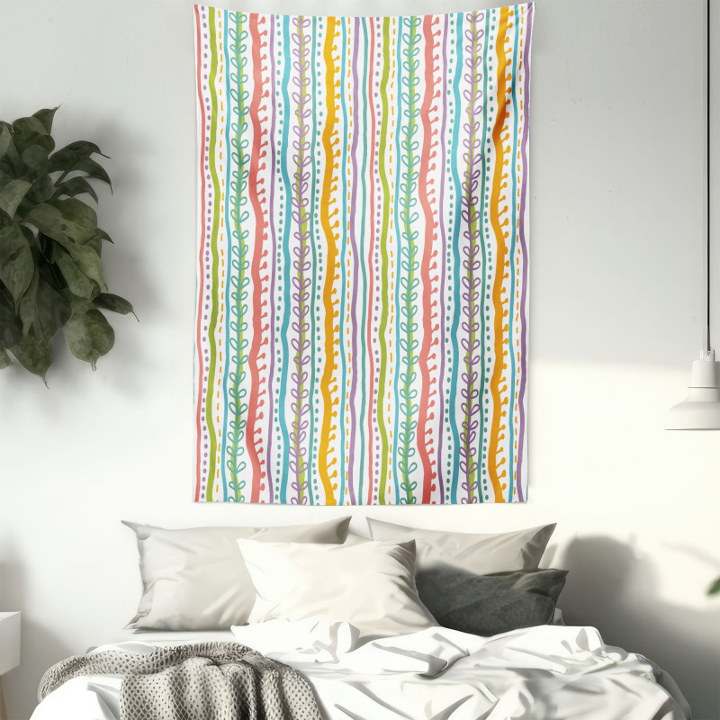 Vertical Swirl Lines Tapestry