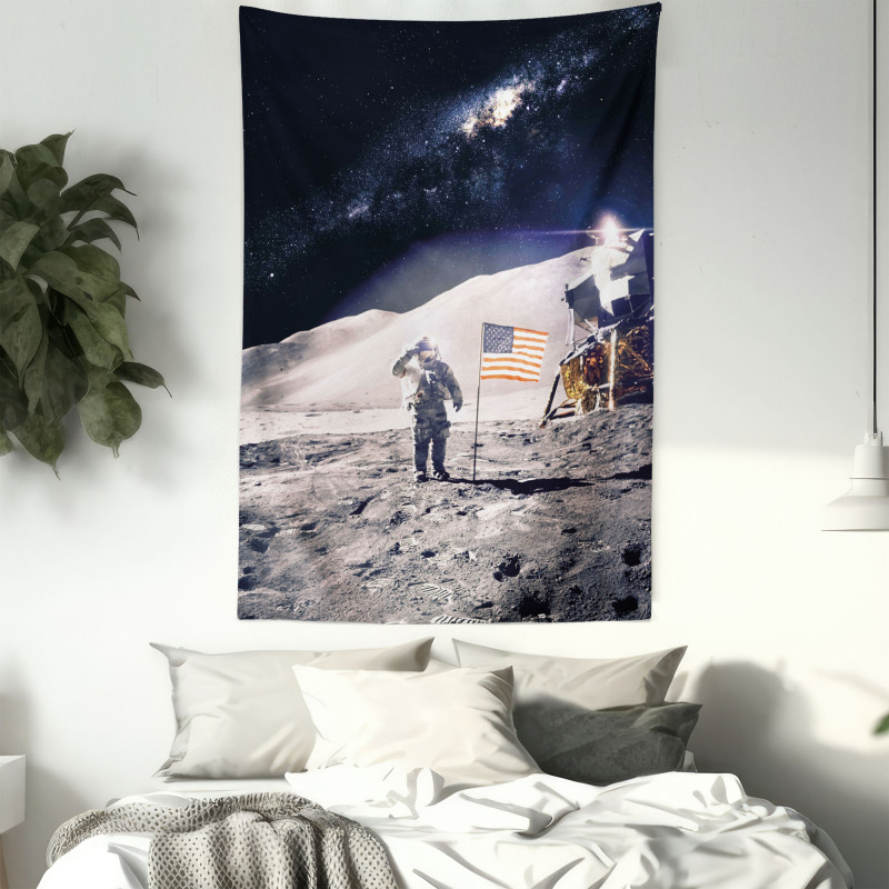Astronaut on Moon Mission Tapestry