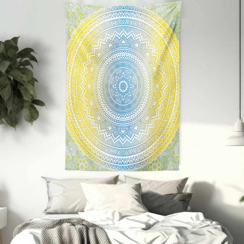 Blue Ombre Mandala Tapestry