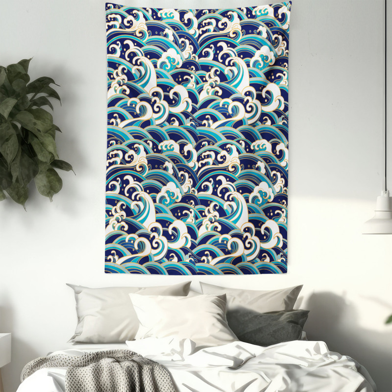 Ocean Waves Pattern Tapestry