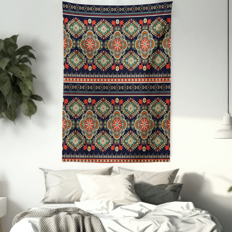 Floral Geometric Shapes Tapestry