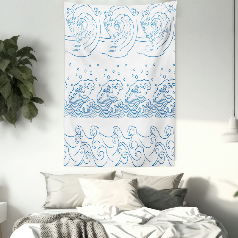 Japanese Kanagawa Wave Tapestry