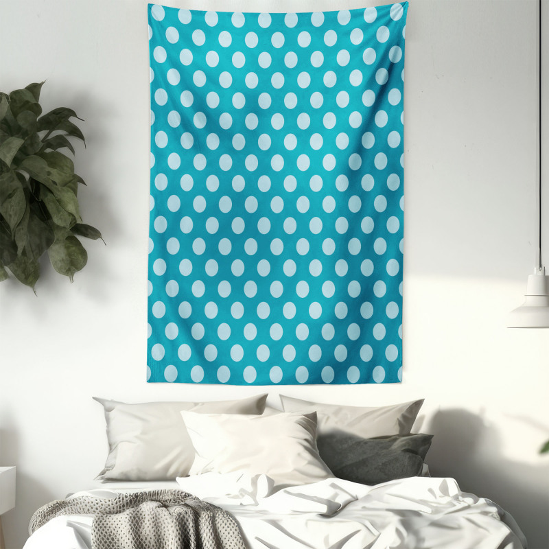 Polka Dots Soft Sea Colors Tapestry