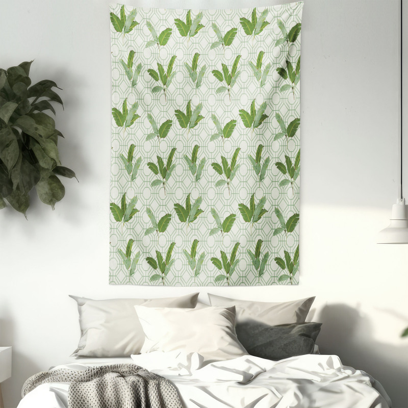 Palm Leaves Geometric Tapestry