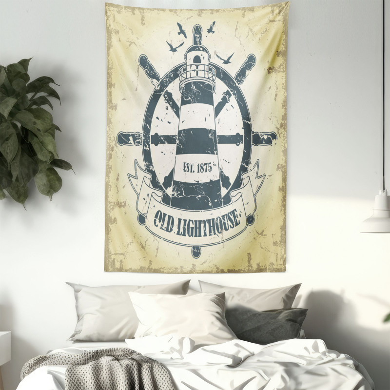 Ship Helm Wheel Retro Tapestry