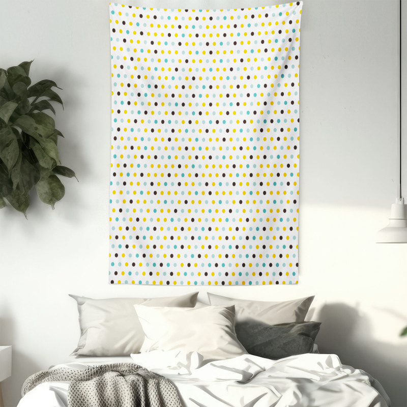 Polka Dots Rounds Retro Tapestry