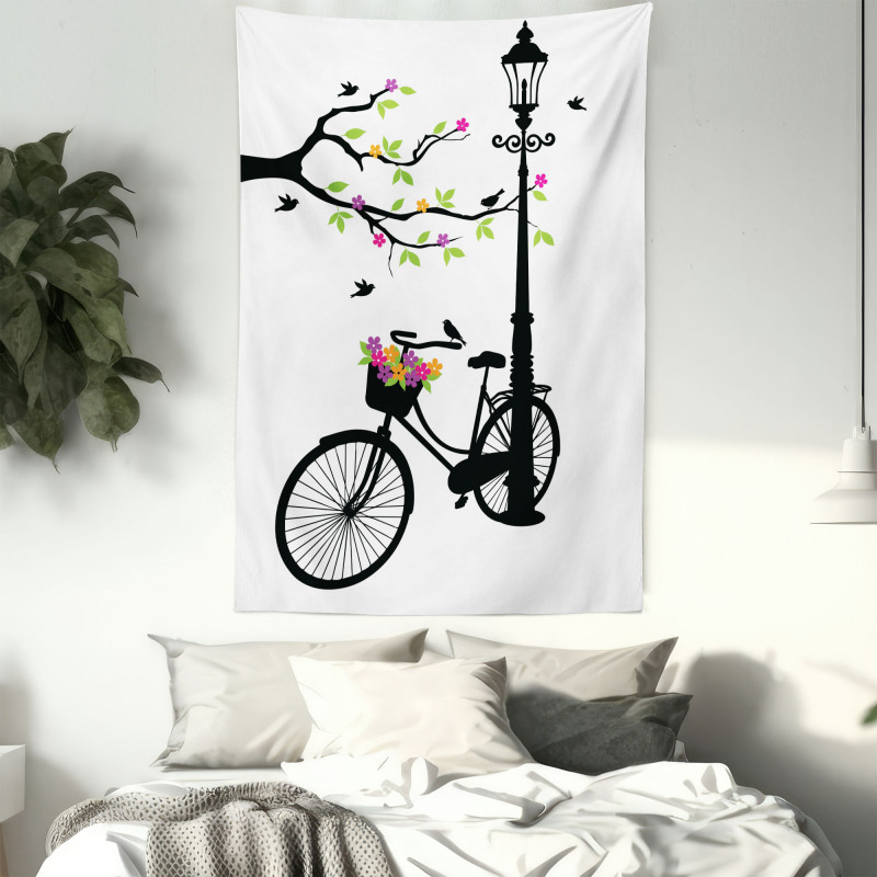 Spring Tree Birds Bike Tapestry