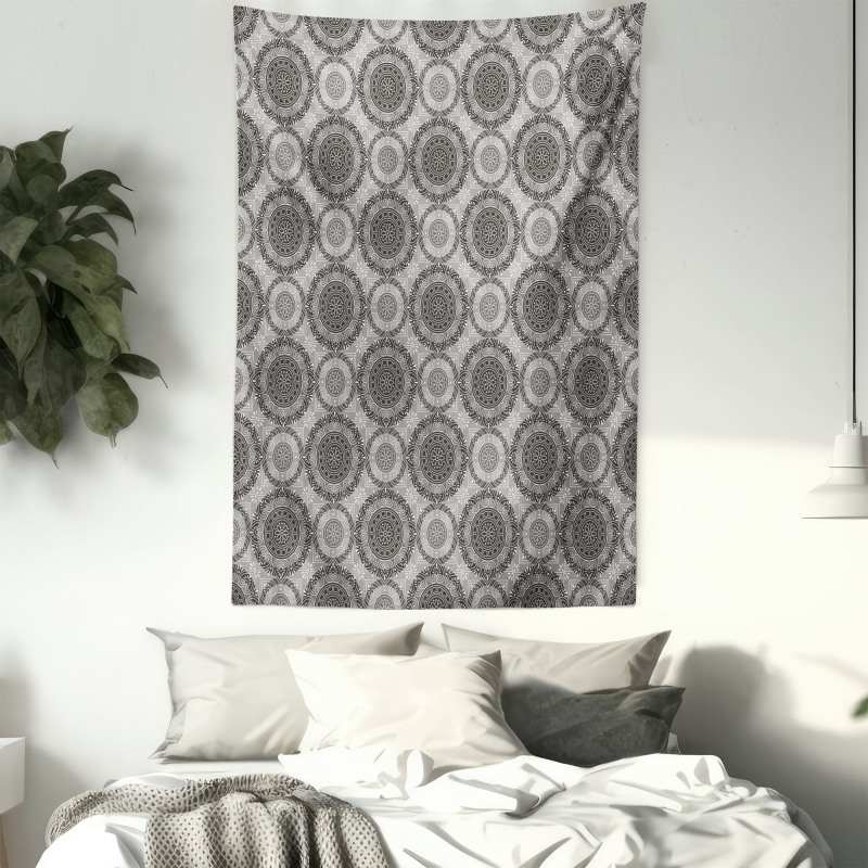 Abstract Damask Flowers Tapestry