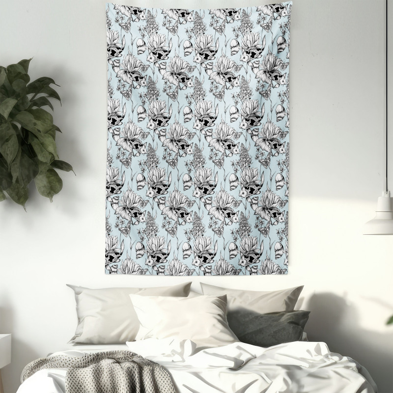 Pond Water Flowers Tapestry