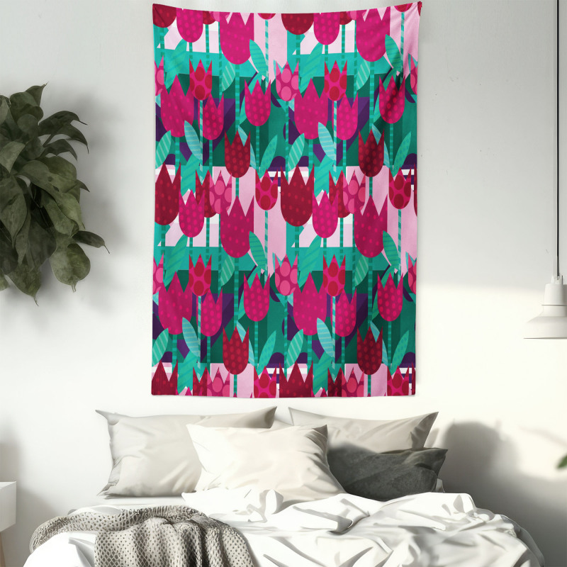 Abstract Tulips Flowers Tapestry