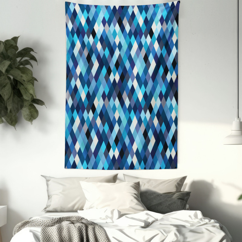 Blue Toned Hexagons Tapestry