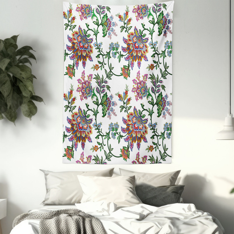 Vintage Floral Ornaments Tapestry