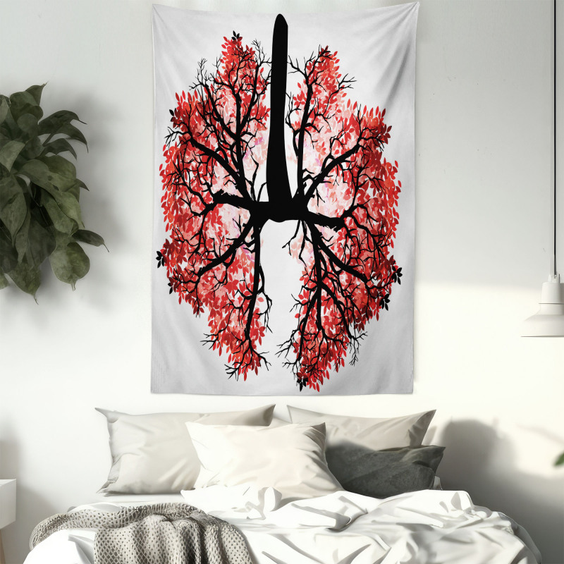 Human Lung Floral Healthy Tapestry