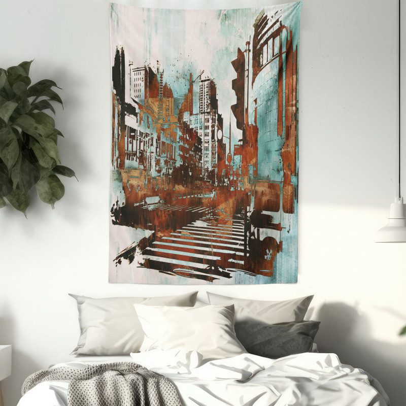 Urban Abstract Cityscape Tapestry