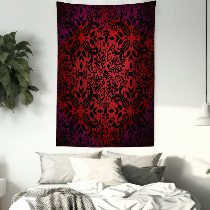 Orient Flowers Leaves Tapestry