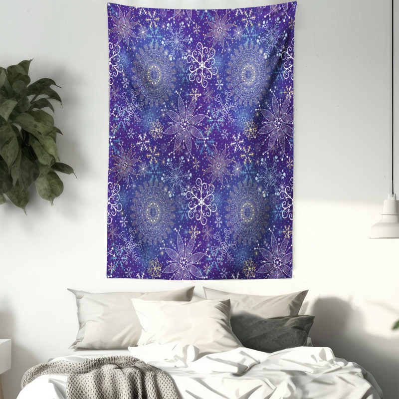 Snowflakes Xmas Art Tapestry