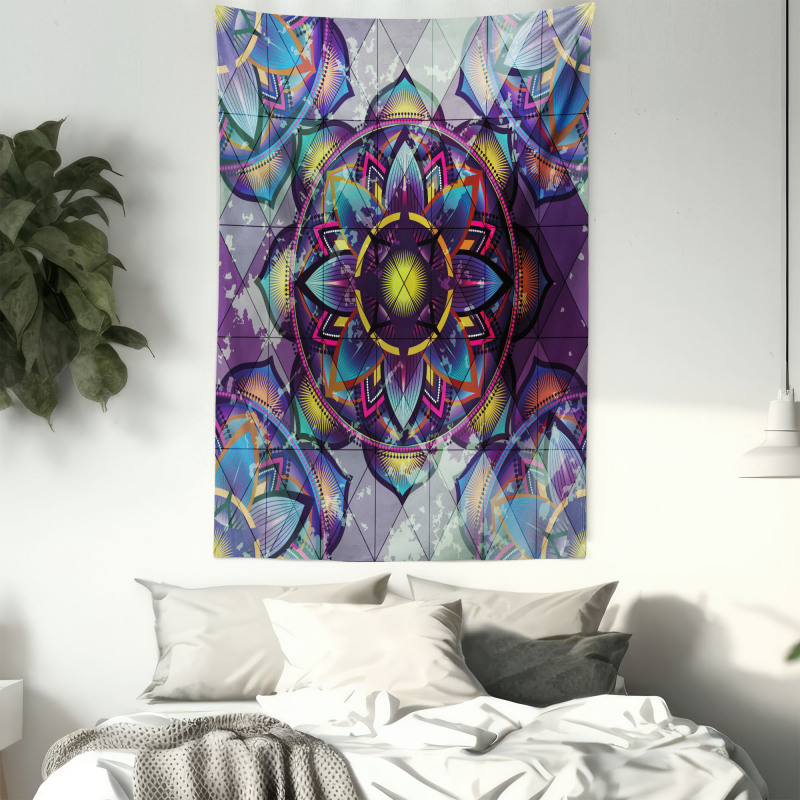 Grunge Futuristic Mandala Tapestry