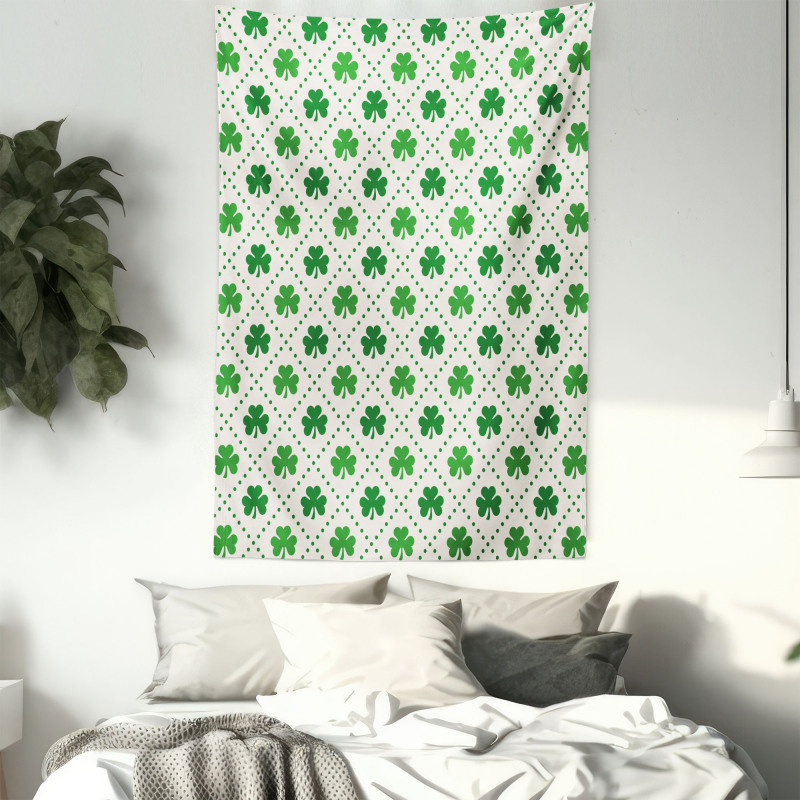 4 Leaf Shamrock Dots Tapestry