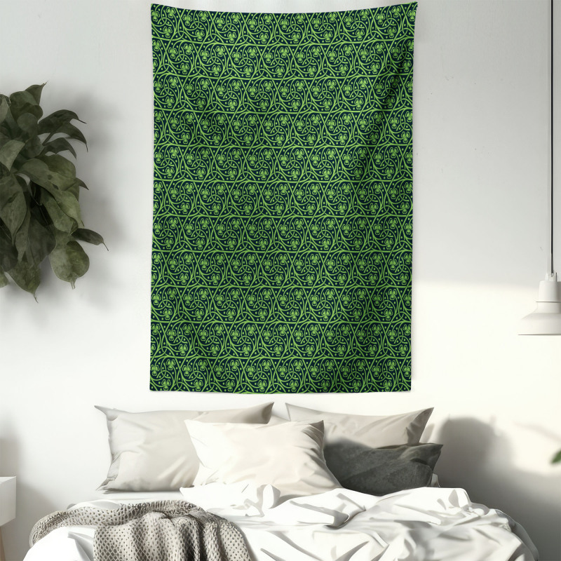 Intricate Clover Twigs Tapestry