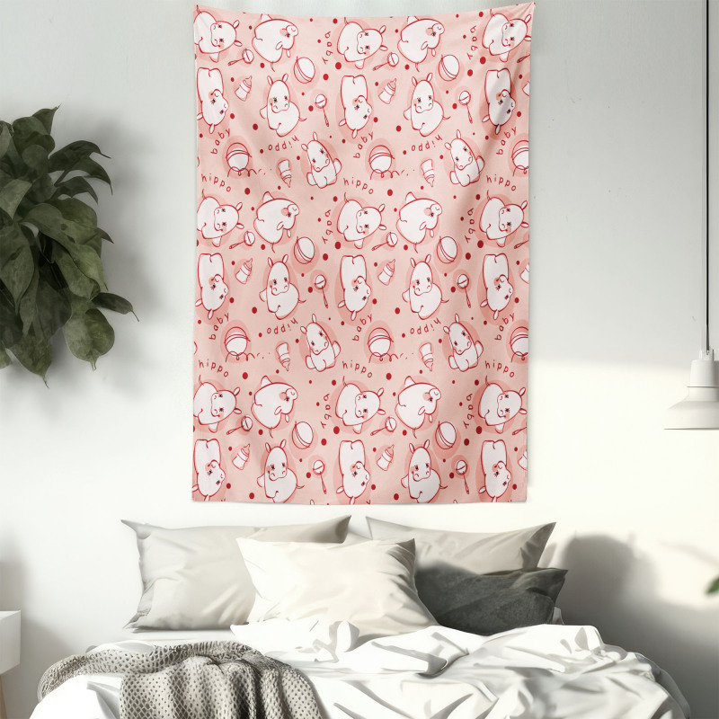 Hippo Pattern Tapestry