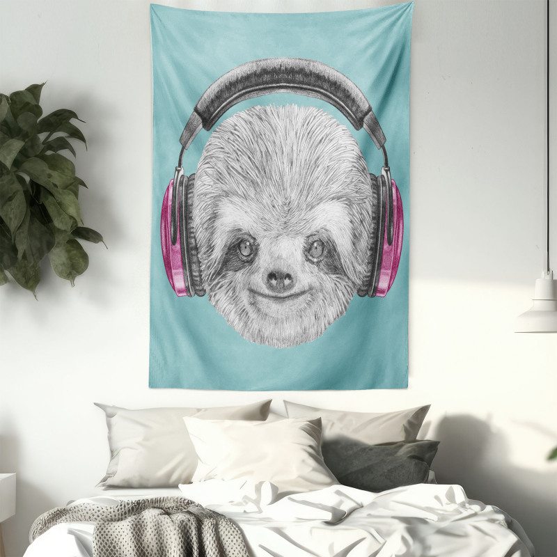 DJ Sloth Headphones Tapestry